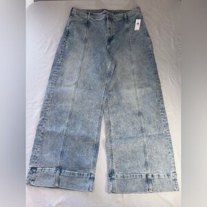GAP High Rise Stride Wide Leg Ankle Jeans Light Wash Size 33 16L NWT ☀️🍂🥶🌼